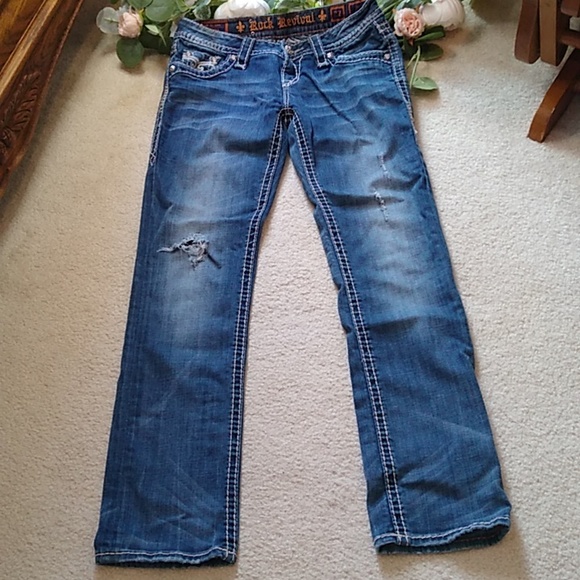 Rock Revival jeans with decorative pockets, distressing and extra stitching, - Picture 5 of 12